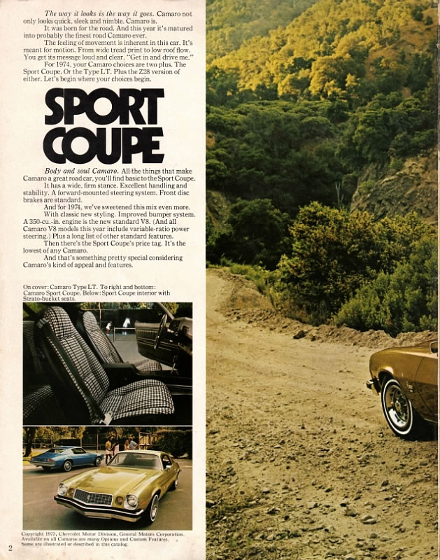1974 Chev Camaro Brochure Page 6